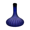 Vas de sticla mata,albastru pentru Narghilea mare