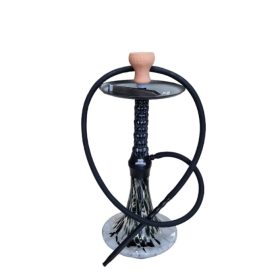 Narghilea medie, neagra cu cranii 3d, cod 418-24
