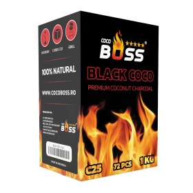 Carbuni Narghilea COCO BOSS, BLACK, 25mm, 1kg, 72 bucati